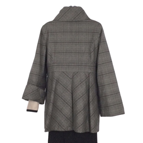 Kenneth Cole New York Plaid Trench Coat Sz S - Picture 7 of 12